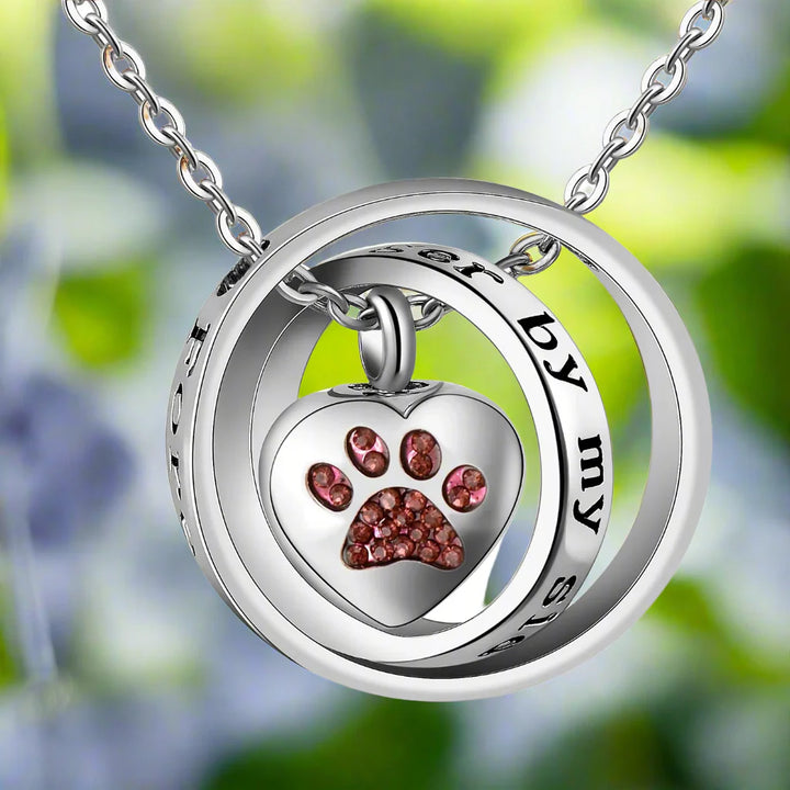 "Ya No Está A Mi Lado, Pero Siempre En Mi Corazón" – Collar Urna de Pata en Acero Inoxidable