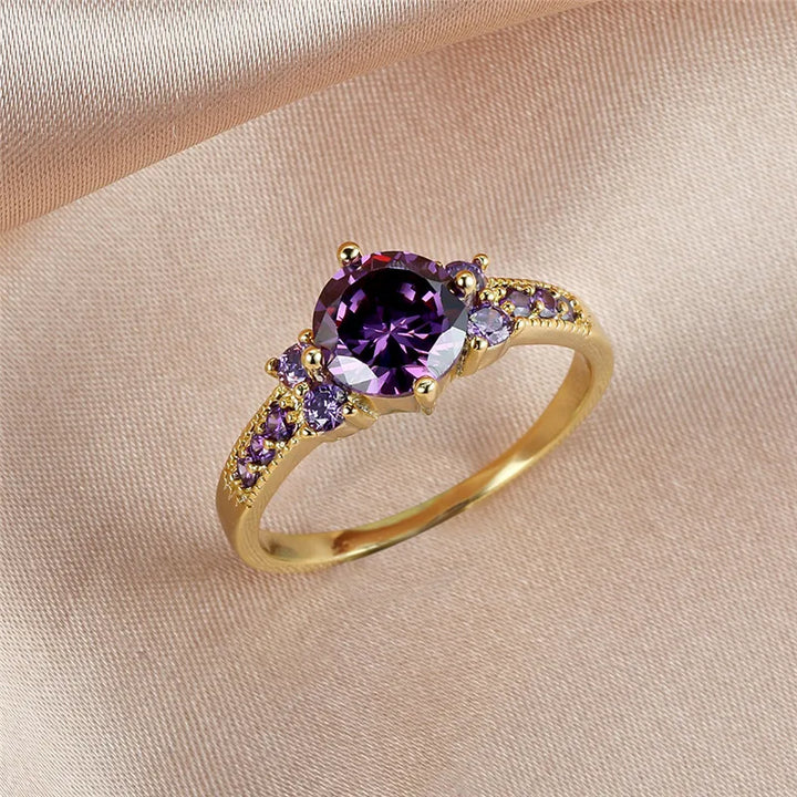 Anillo de Oro y Amatista