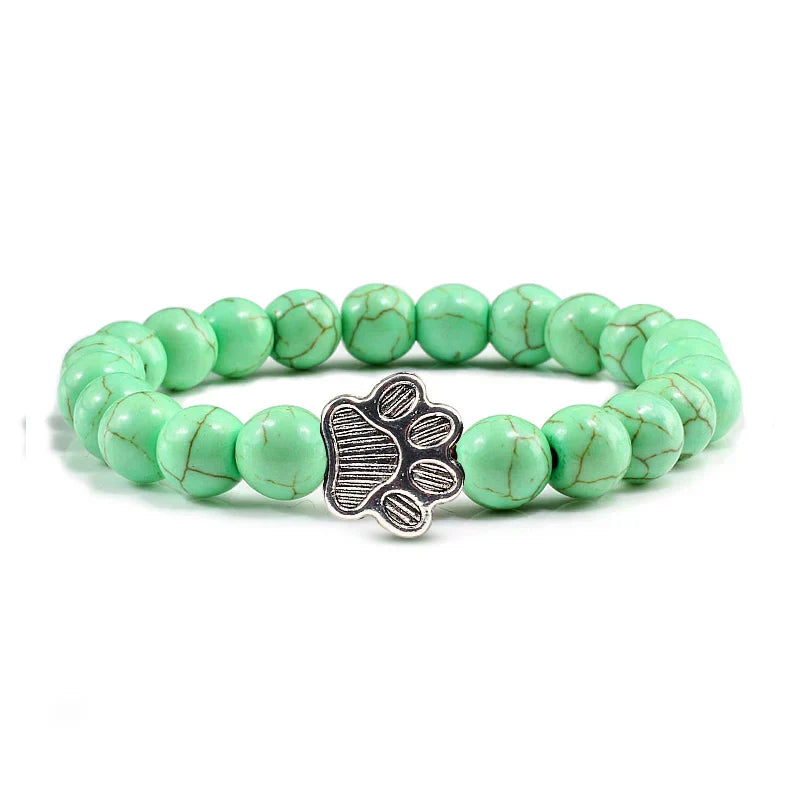 Pulsera con cuentas en forma de pata – Diseño en piedra natural