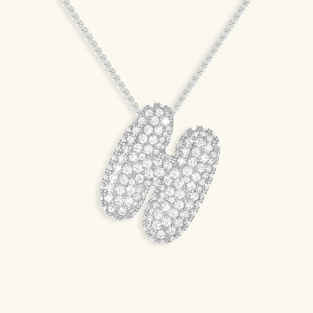 Collar de Diamantes con Inicial en Burbuja