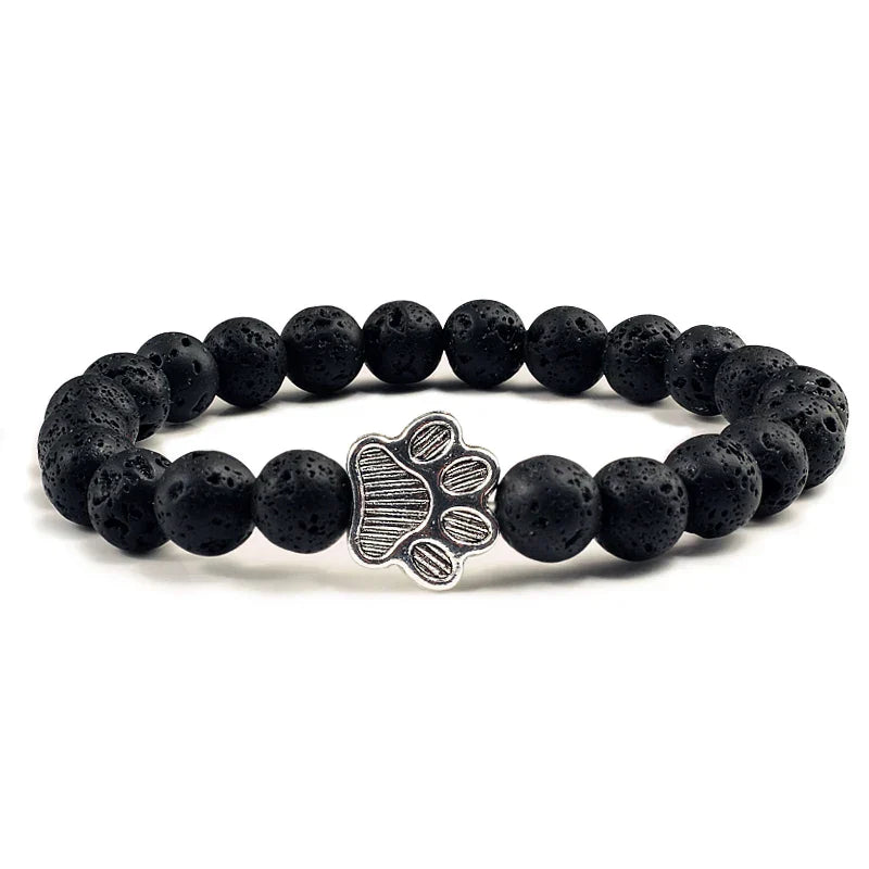 Pulsera con cuentas en forma de pata – Diseño en piedra natural