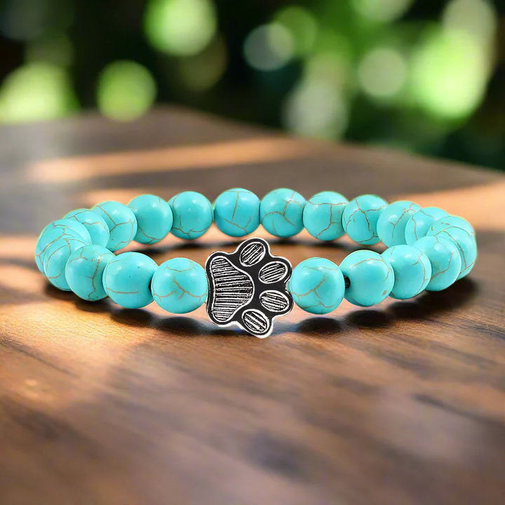 Pulsera de Pata con Cuentas – Diseño de Piedra Natural