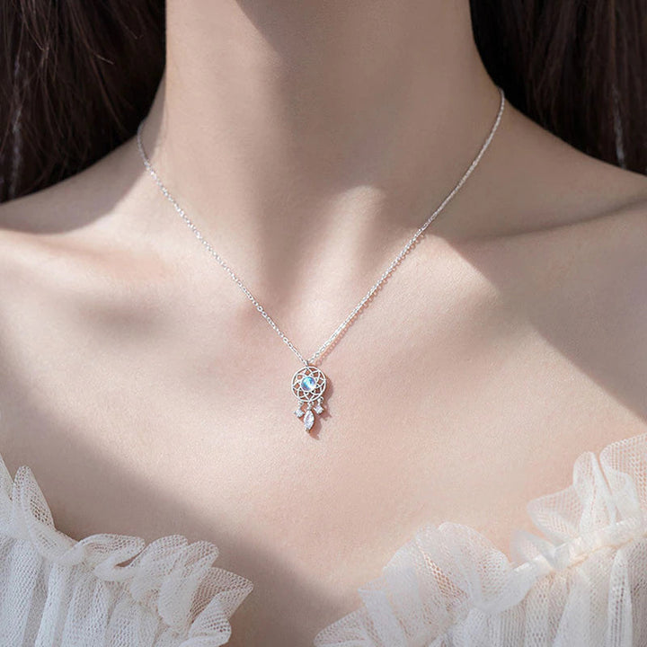 Collar de plata Luna Cristal Atrapasueños