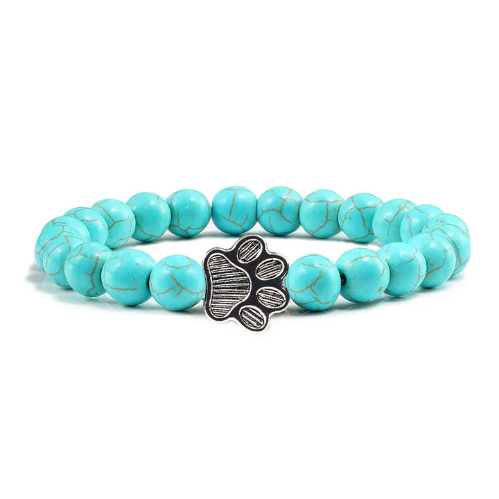 Pulsera con cuentas en forma de pata – Diseño en piedra natural