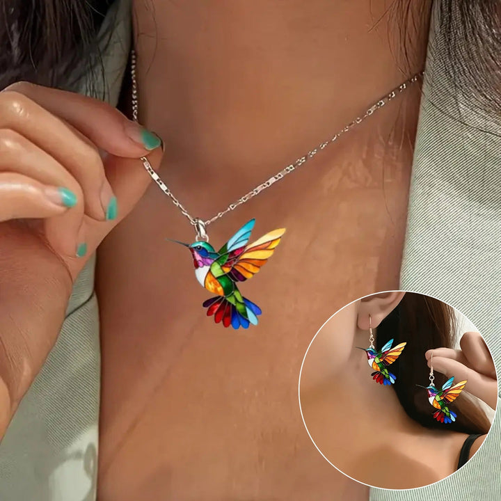Precioso Collar de Colibrí con Pendientes de Regalo – Oferta por Tiempo Limitado
