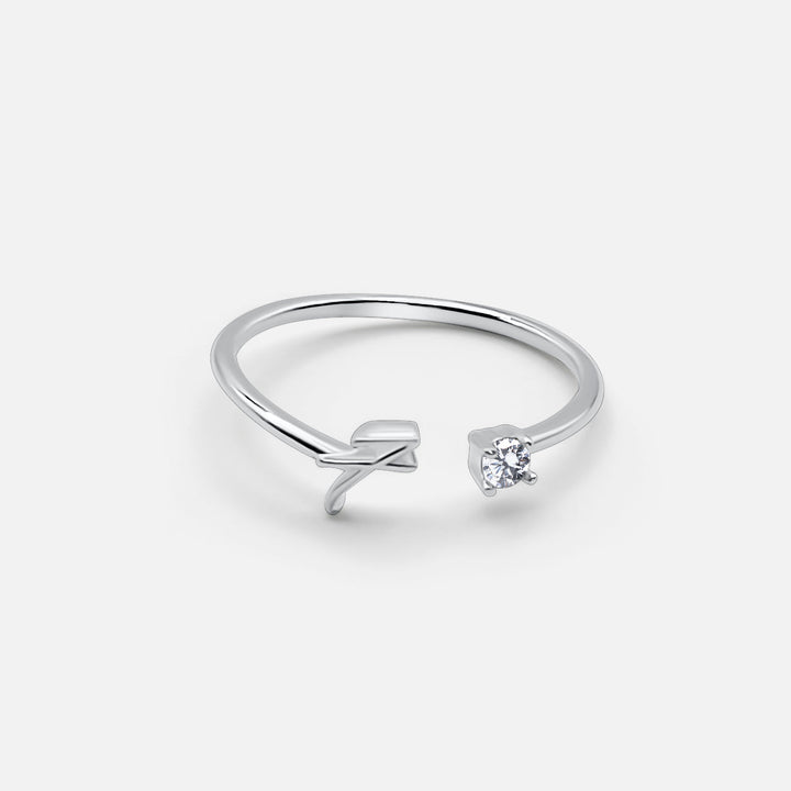 Anillo de Plata con Inicial Personalizada (Ajustable)
