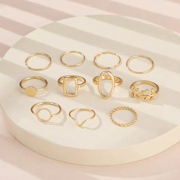 Conjunto 11 Anillos Vintage (Ajustable)