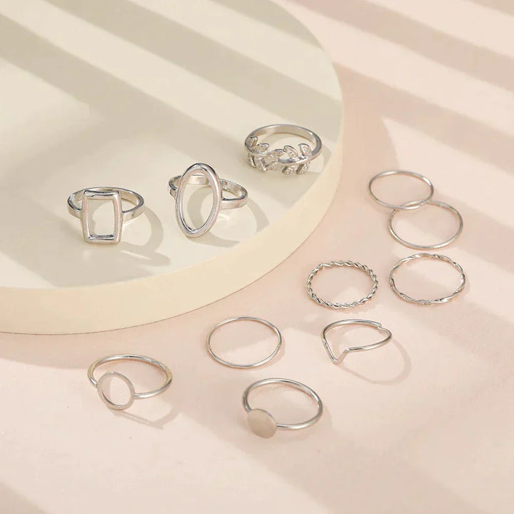Conjunto 11 Anillos Vintage (Ajustable)