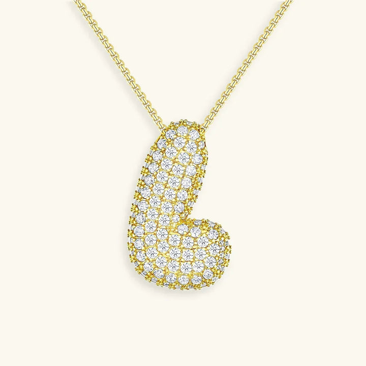 Collar de Diamantes con Inicial en Burbuja