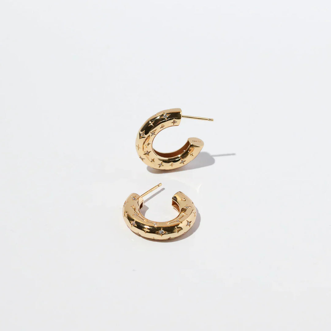 Pendientes Argolla Estelar | Oro