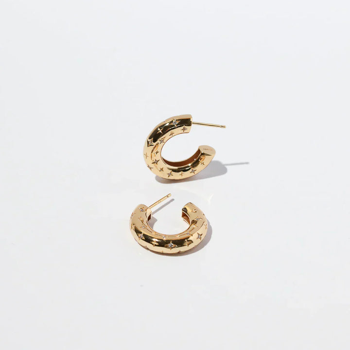 Pendientes Argolla Estelar | Oro