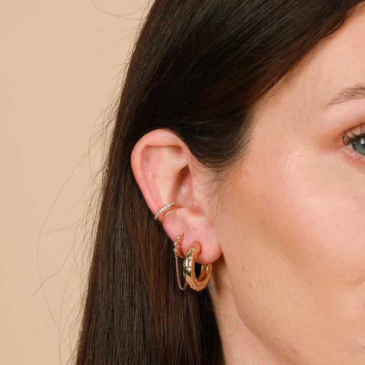 Pendientes Argolla Estelar | Oro