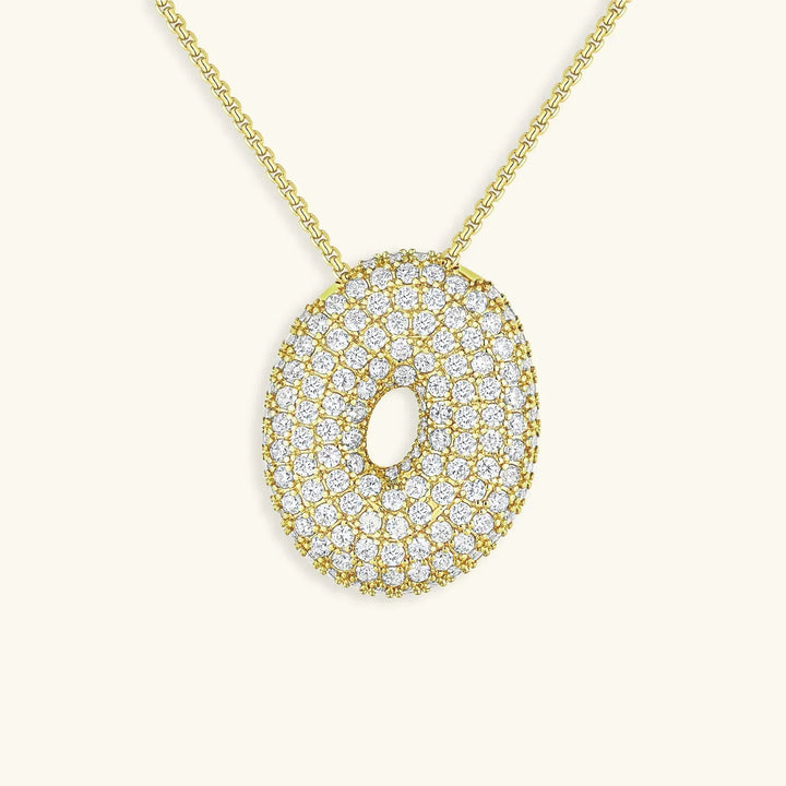 Collar de Diamantes con Inicial en Burbuja