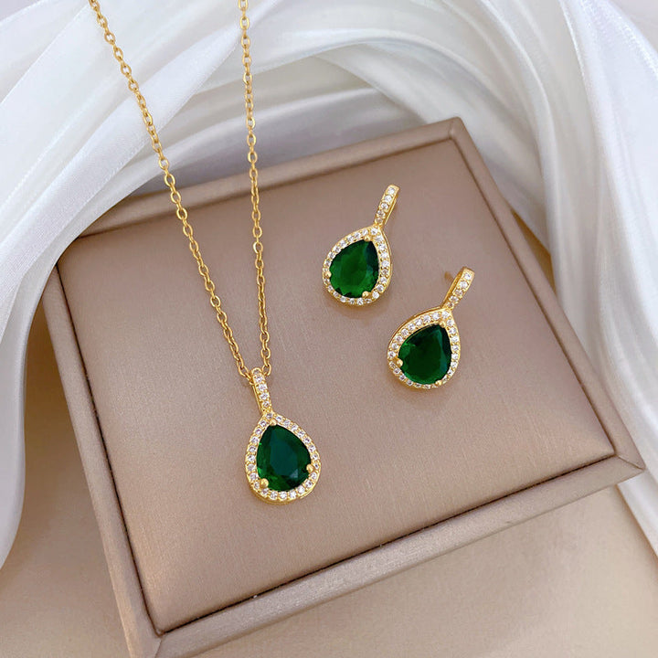 Conjunto de Joyería Esmeralda Aurora