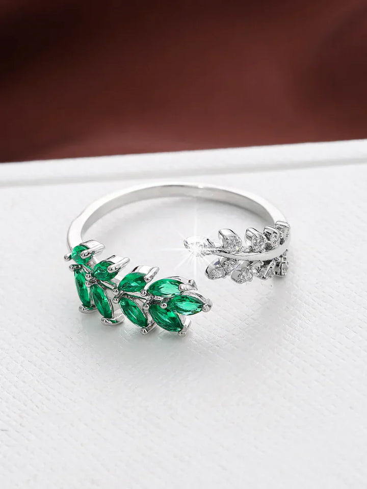 Anillo Hoja Verde Antiguo