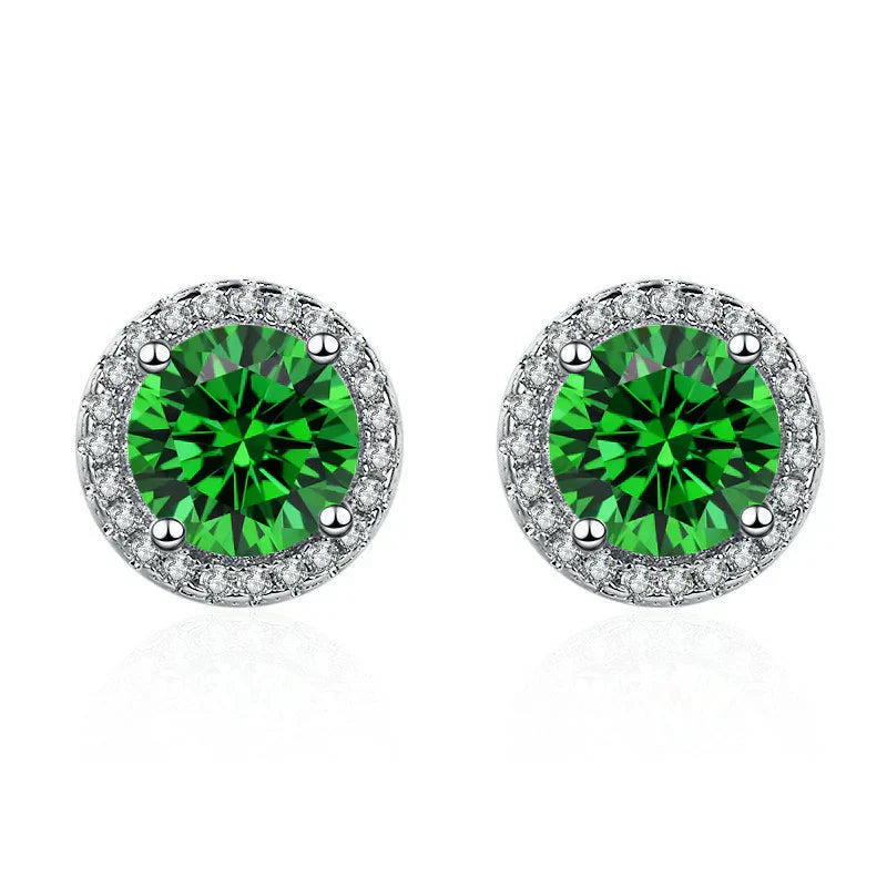 Pendientes de esmeralda y diamantes