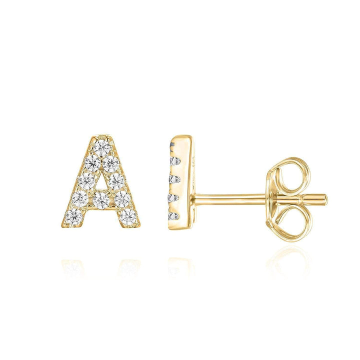 Pendientes de Oro Blanco con Inicial