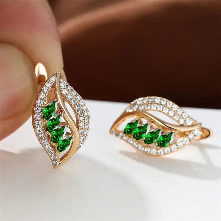 Pendientes Hoja de Esmeralda
