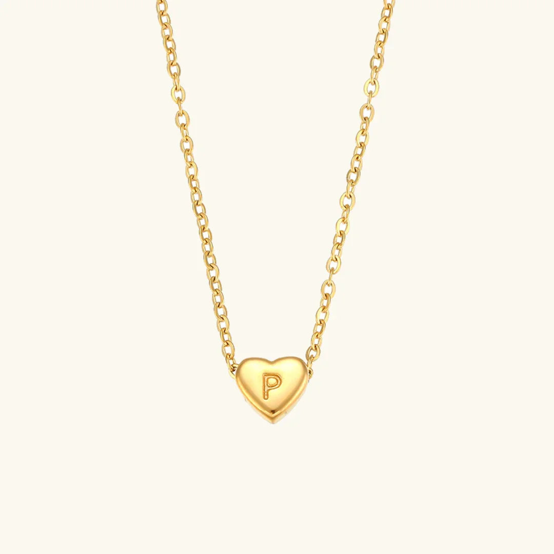 Collar de Oro con Inicial de Corazón