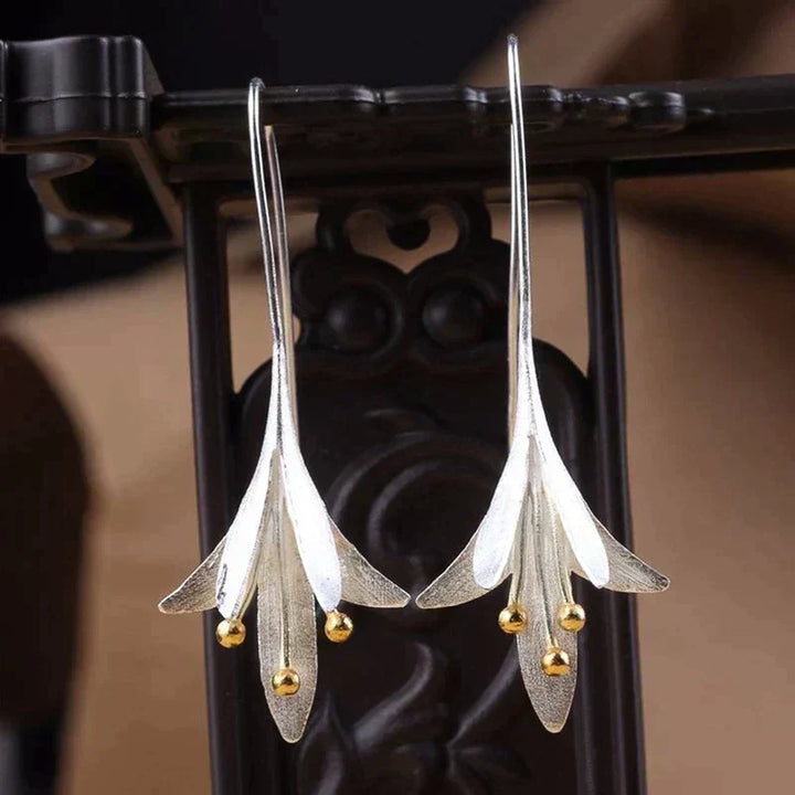 Pendientes de flor en plata
