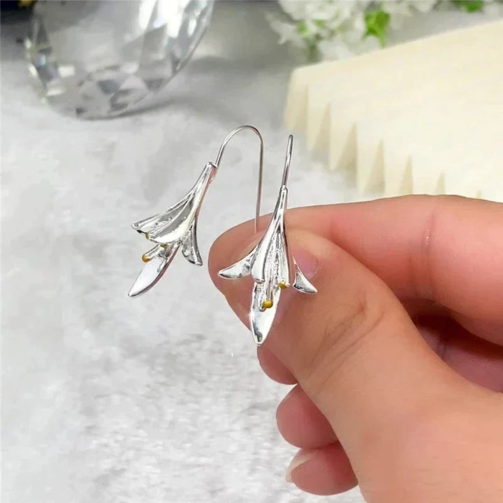 Pendientes de flor en plata