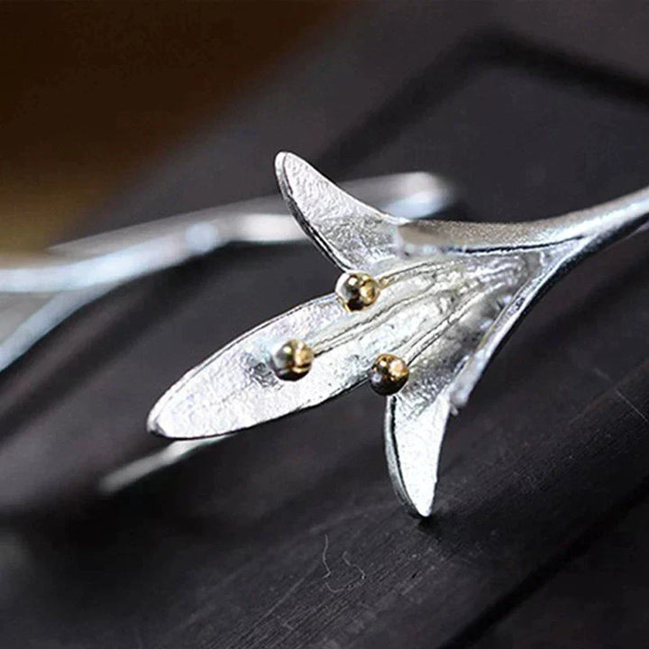 Pendientes de flor en plata