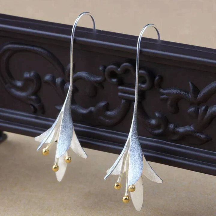 Pendientes de flor en plata