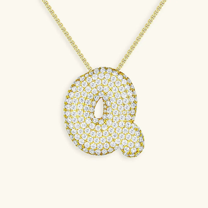 Collar de Diamantes con Inicial en Burbuja
