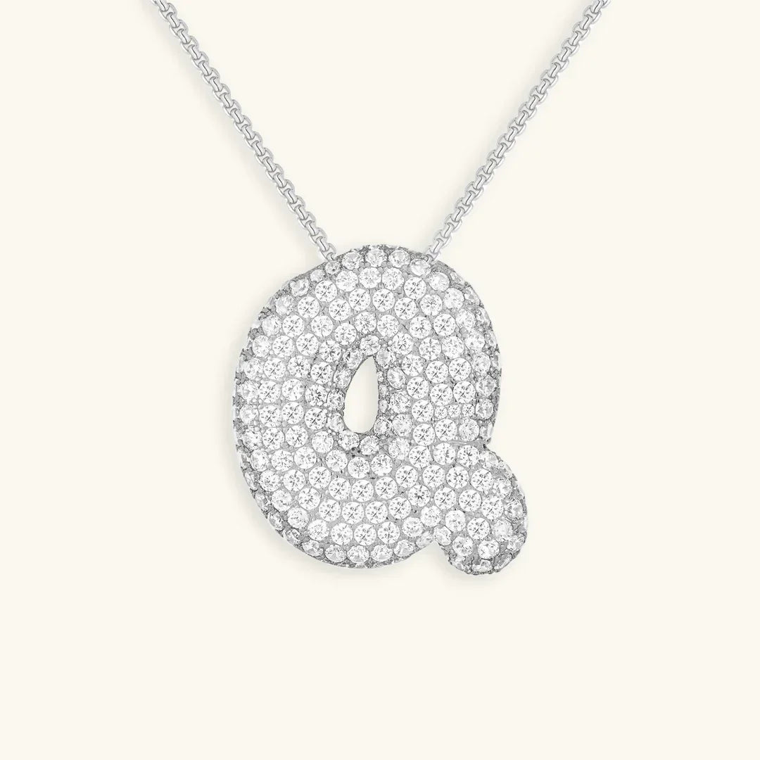 Collar de Diamantes con Inicial en Burbuja