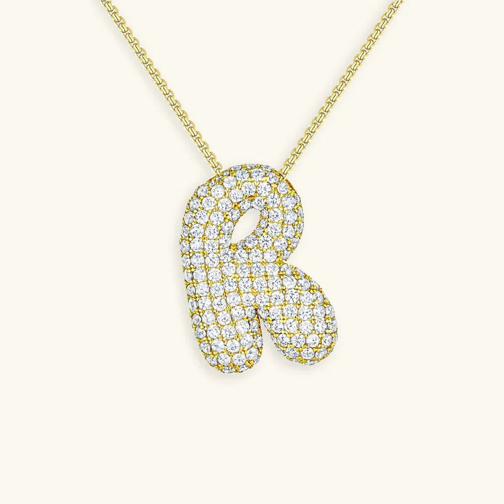 Collar de Diamantes con Inicial en Burbuja