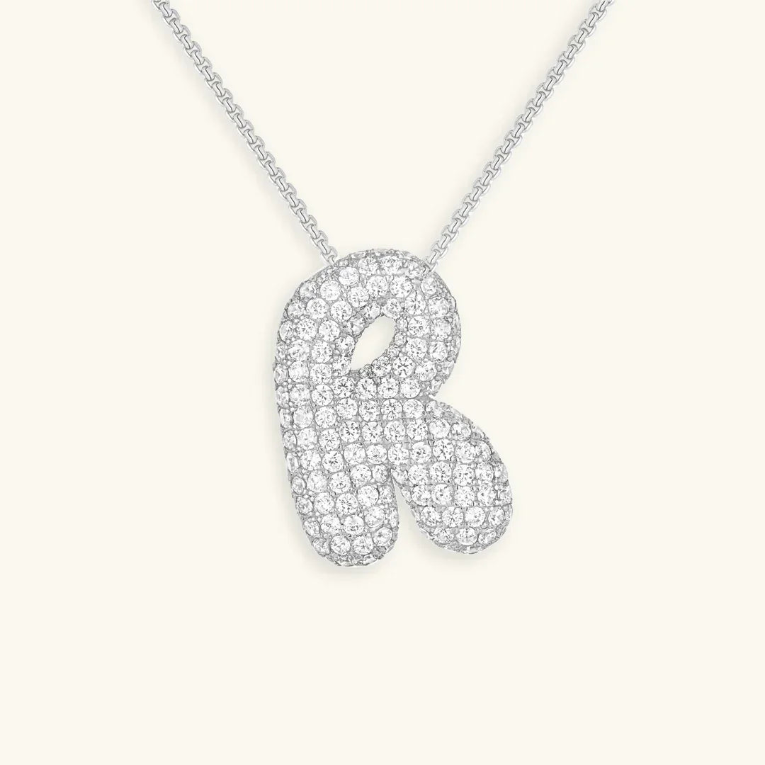 Collar de Diamantes con Inicial en Burbuja