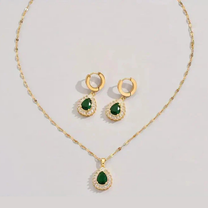 Conjunto de Joyería Esmeralda Reina