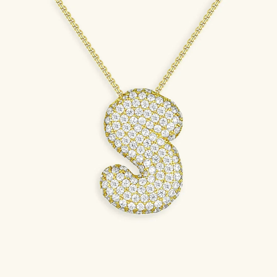 Collar de Diamantes con Inicial en Burbuja