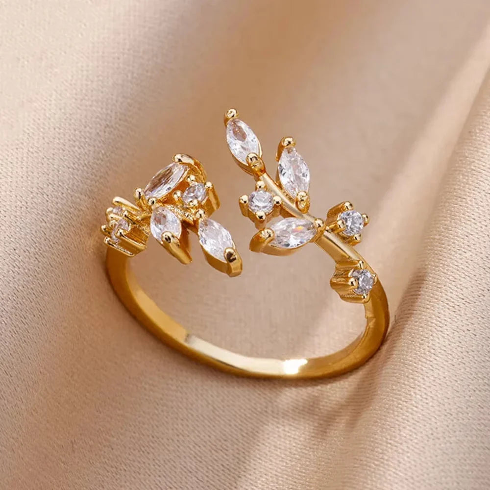 Anillo Hojas de Cristal