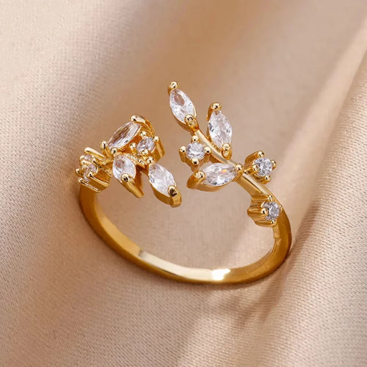 Anillo Hojas de Cristal