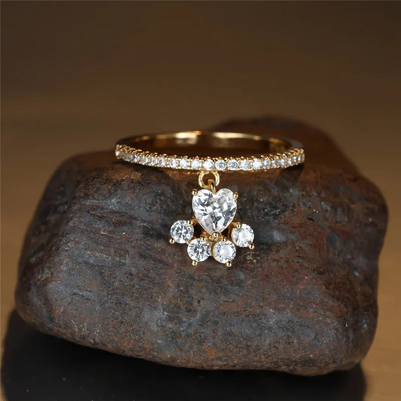 Anillo Paw & Heart en Oro y Plata