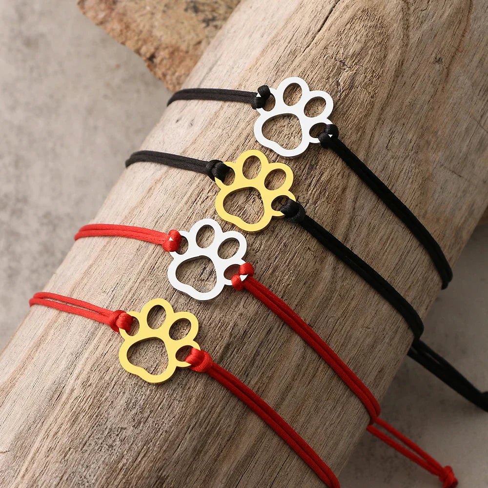 Pulsera con Cordón Negro y Rojo