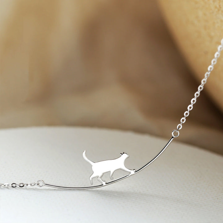 Collar Gato Escalador en plata