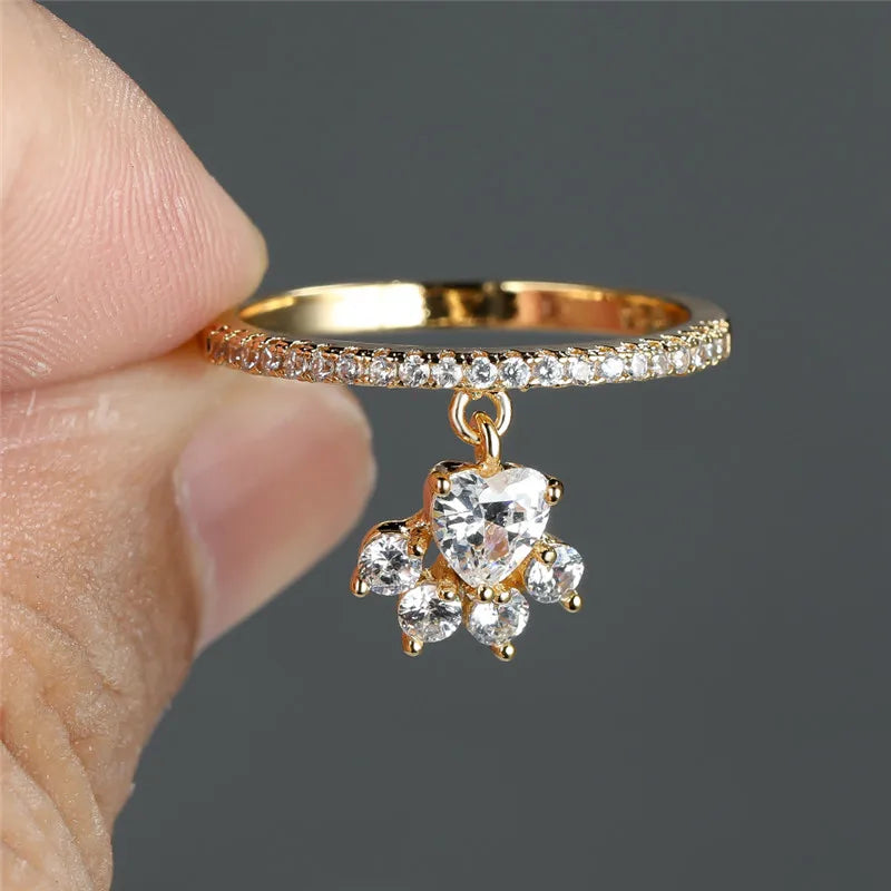 Anillo Paw & Heart en Oro y Plata