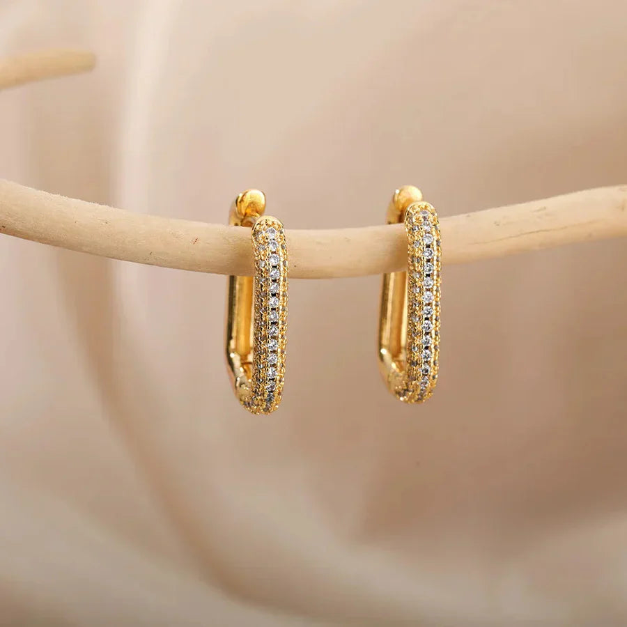 Pendientes cuadrados y circulares Valerie