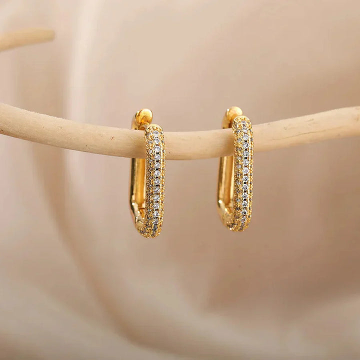 Pendientes cuadrados y circulares Valerie