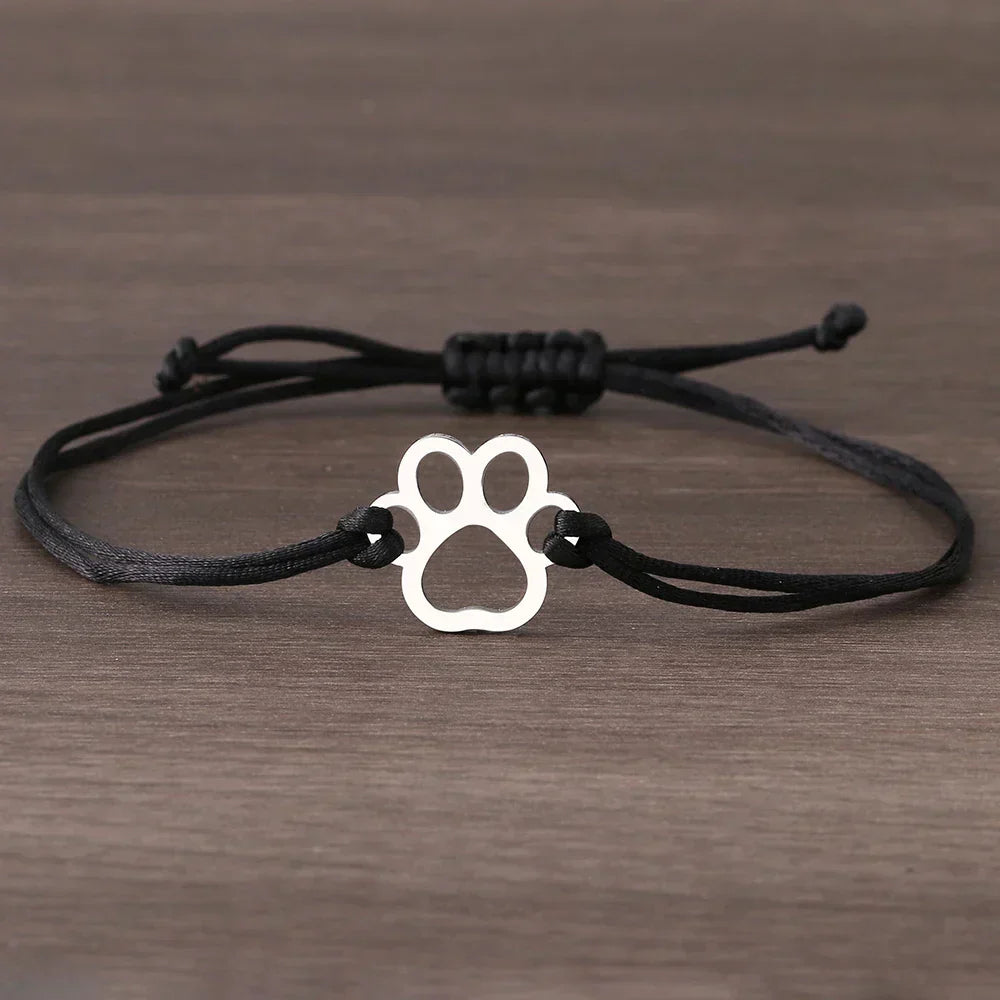 Pulsera con Cordón Negro y Rojo
