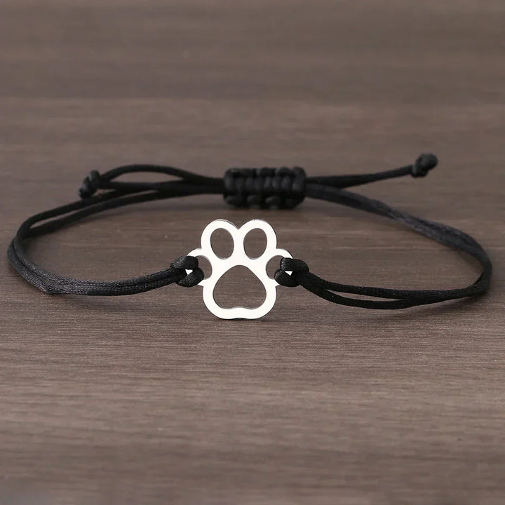 Pulsera con Cordón Negro y Rojo