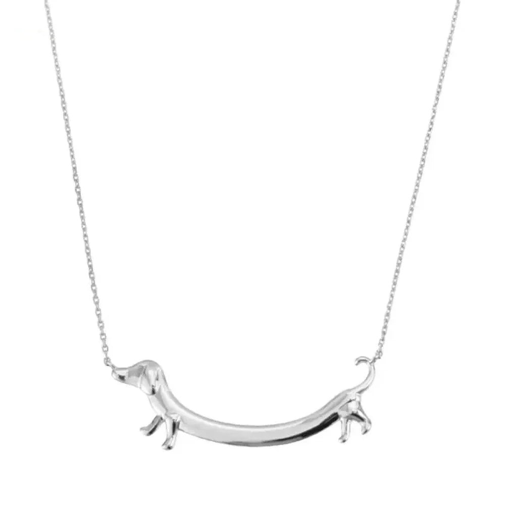 Collar con Perro Salchicha Dorado
