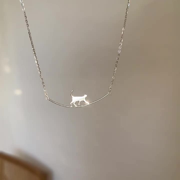 Collar Gato Trepador en Plata