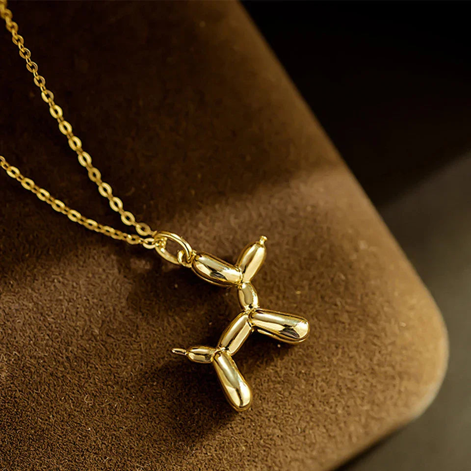 Collar Con Globo En Forma De Perro – Oro Y Plata