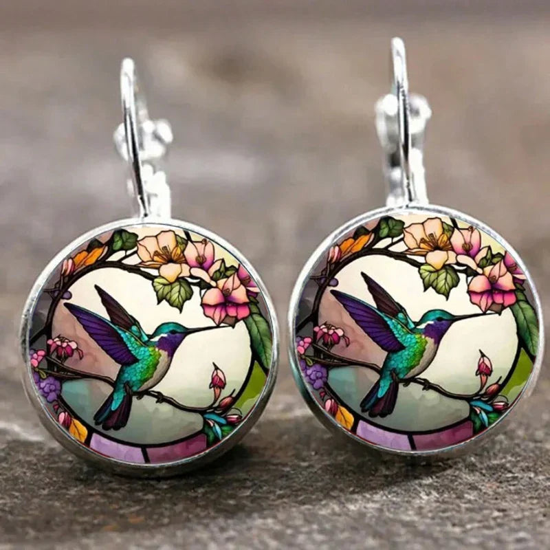 Collar Con Colgante De Cristal En Forma De Colibrí Con Cúpula