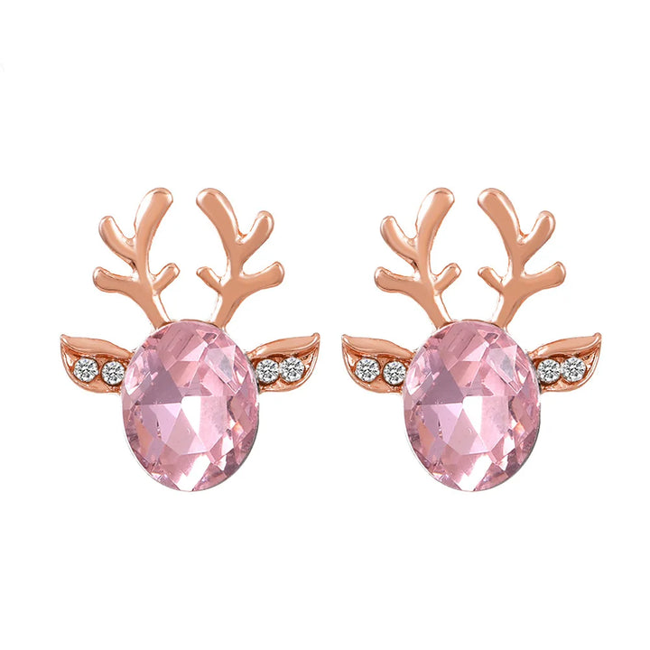 Pendientes con cristales en forma de reno festivo