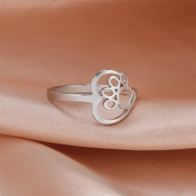 Anillo Corazón y Pata (Ajustable)