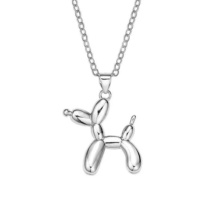 Collar Con Globo En Forma De Perro – Oro Y Plata